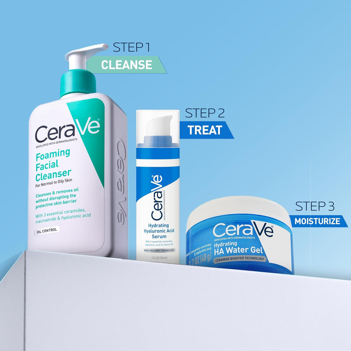 CeraVe Hydrating Hyaluronic Acid Water Gel Moisturizer for Face. 1.7oz | Lightweight Water Gel with Ceramides. Niacinamide and Hyaluronic Acid For Plumping Hydration. Safe For Sensitive Skin