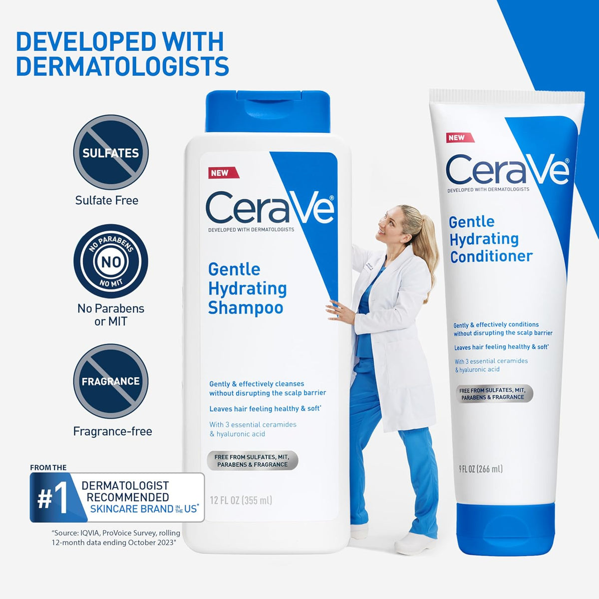 CeraVe Gentle Hydrating Shampoo with Hyaluronic Acid for Hair & Scalp. 19oz | Leaves Hair and Scalp Soft and Healthy-Looking with Ceramides. Niacinamide and A Color Safe Formula